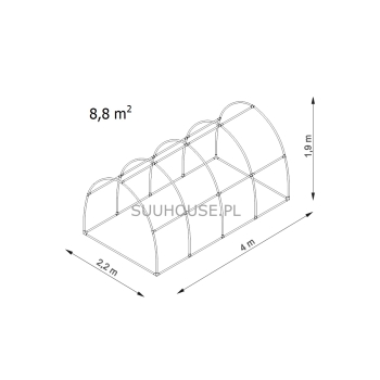 Tunel foliowy BV4 [8,8 m2] 4 x 2,2 x 1,9 m